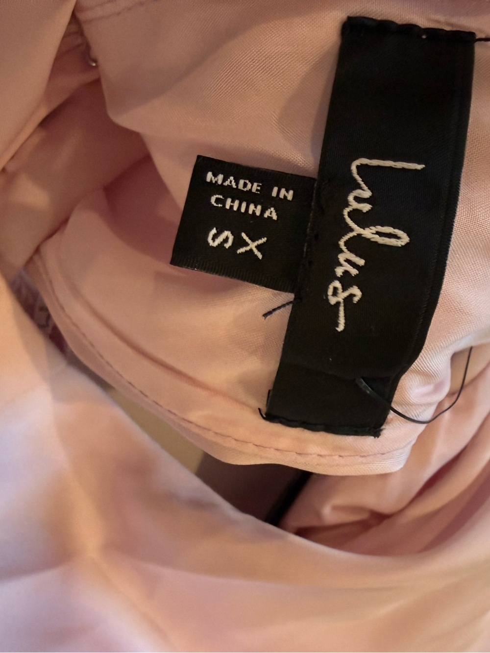 Lulus Blush Satin Asymmetrical Shoulder Midi Dress | Elegant Occasion Dress - XS - Picture 6 of 10
